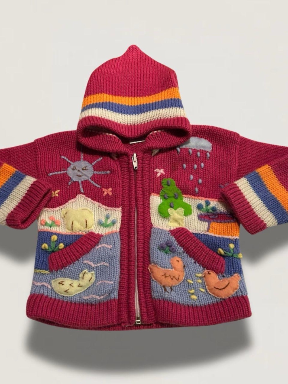 Peruvian Knit Sweater (Fuschia)